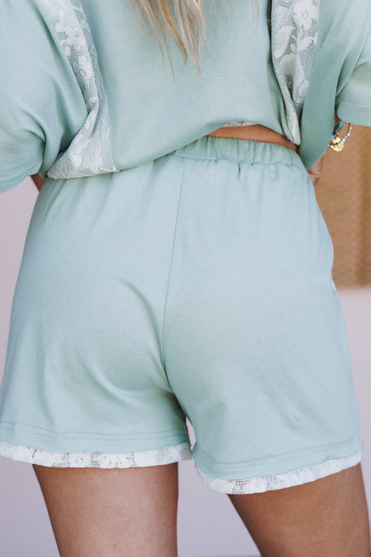 Sienna Fields Drawstring Shorts - Sage