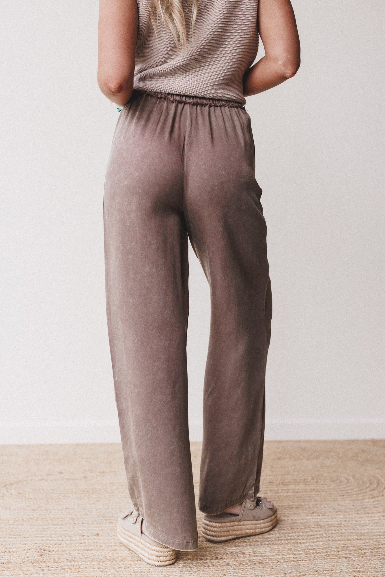 Out And About Drawstring Pants - Mocha