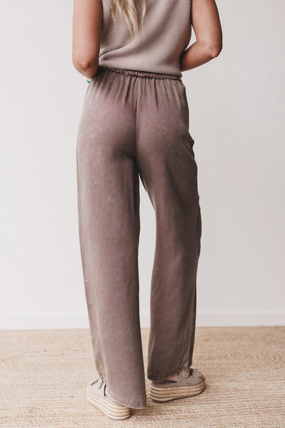 Out And About Drawstring Pants - Mocha