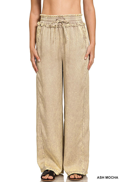Out And About Drawstring Pants - Mocha