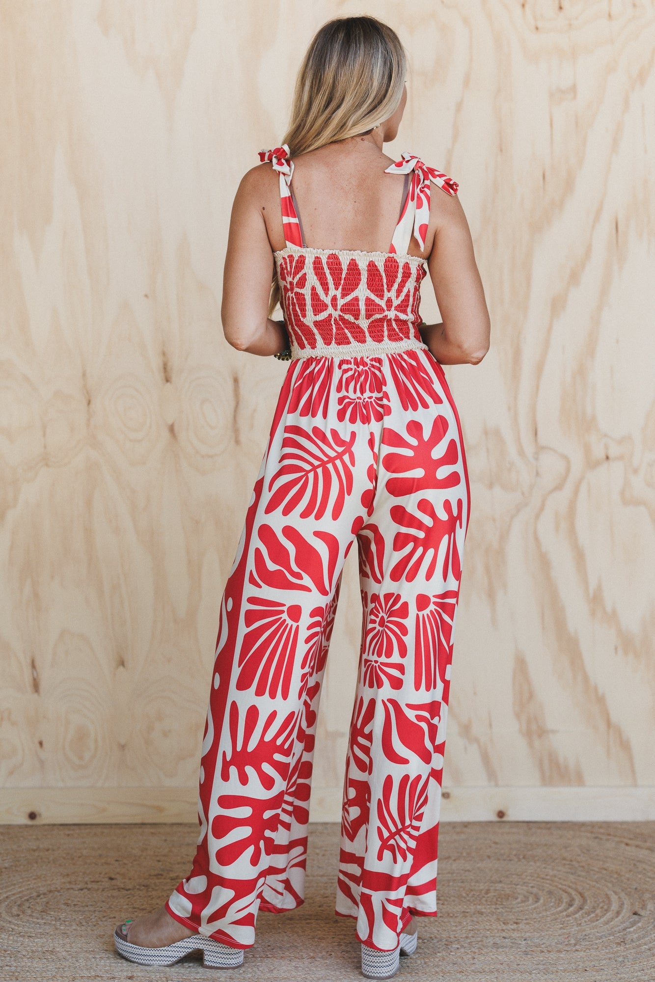 Soul Caravan Printed Jumpsuit - Red
