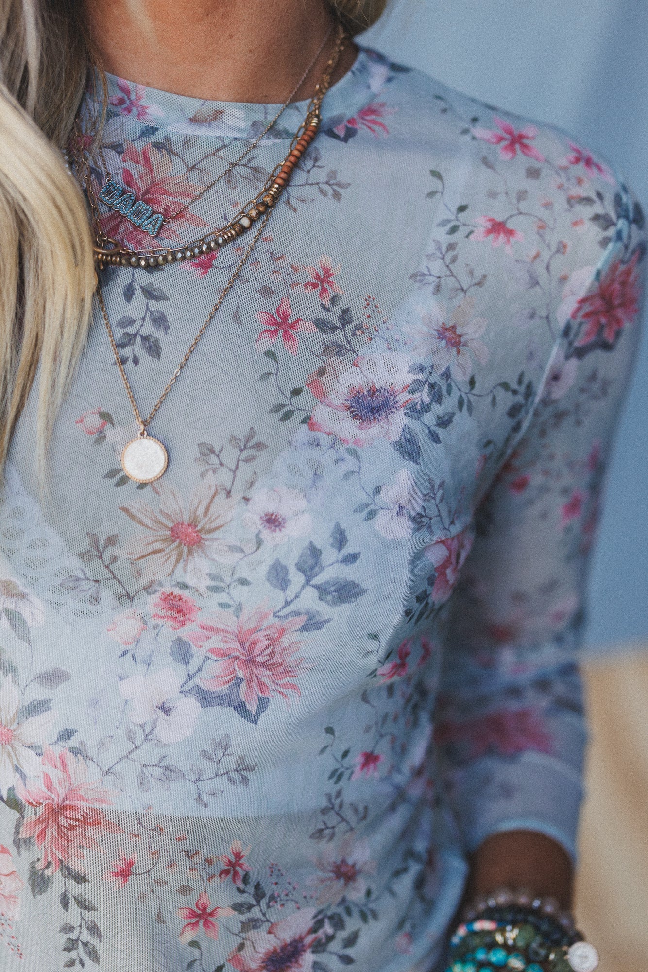 The Nest Made You Blush Floral Top - Sage