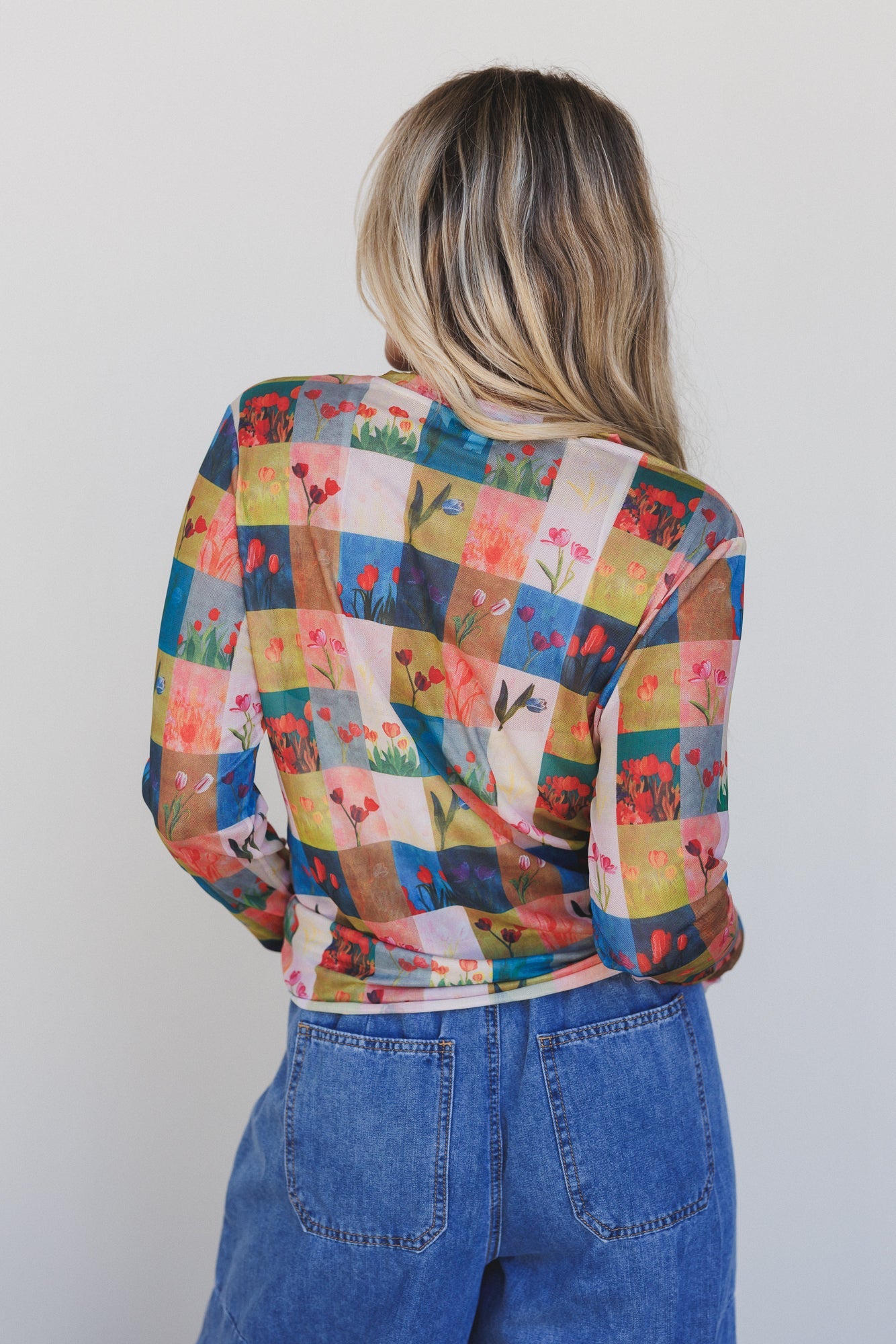 Checker Bloom Top - Multi
