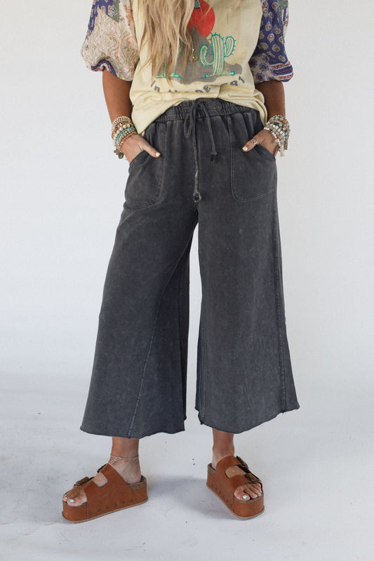 Relaxing Robin Wide Leg Pant - Black
