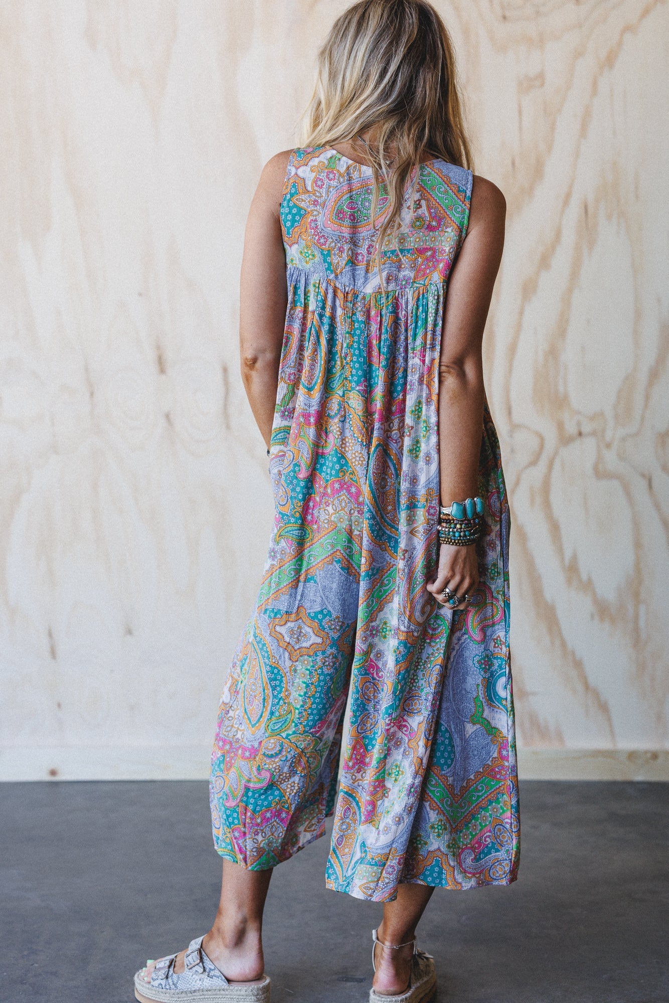 Leona Paisley Print Jumpsuit - Lime