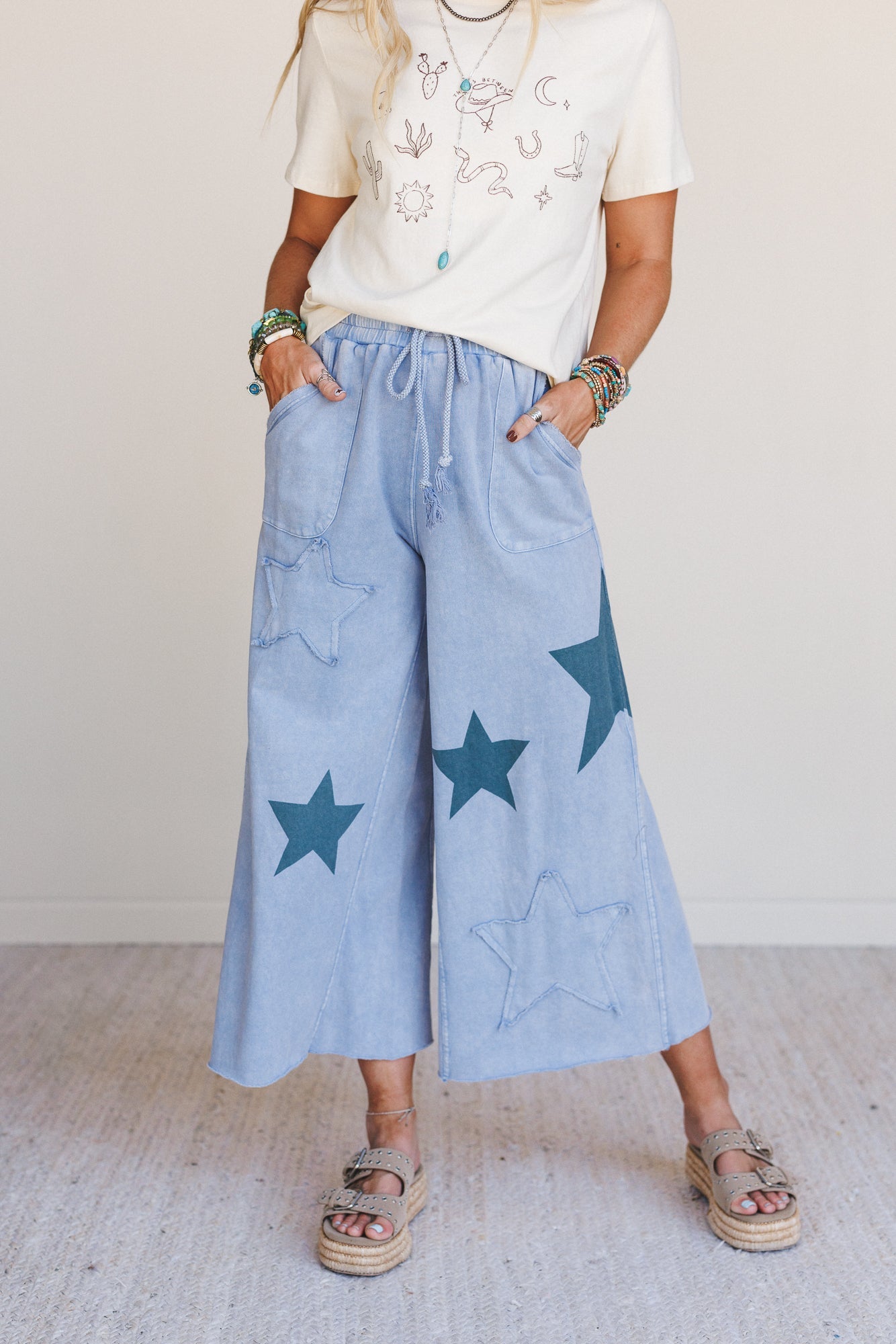 Wishful Thinking Wide Leg Pants - Blue
