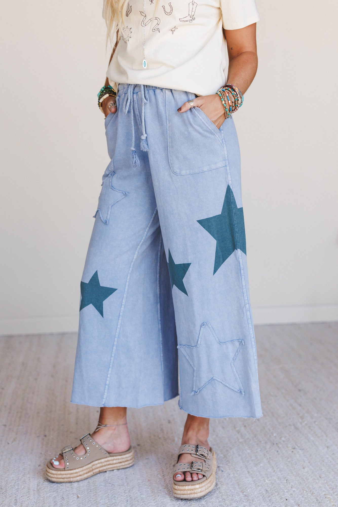 Wishful Thinking Wide Leg Pants - Blue
