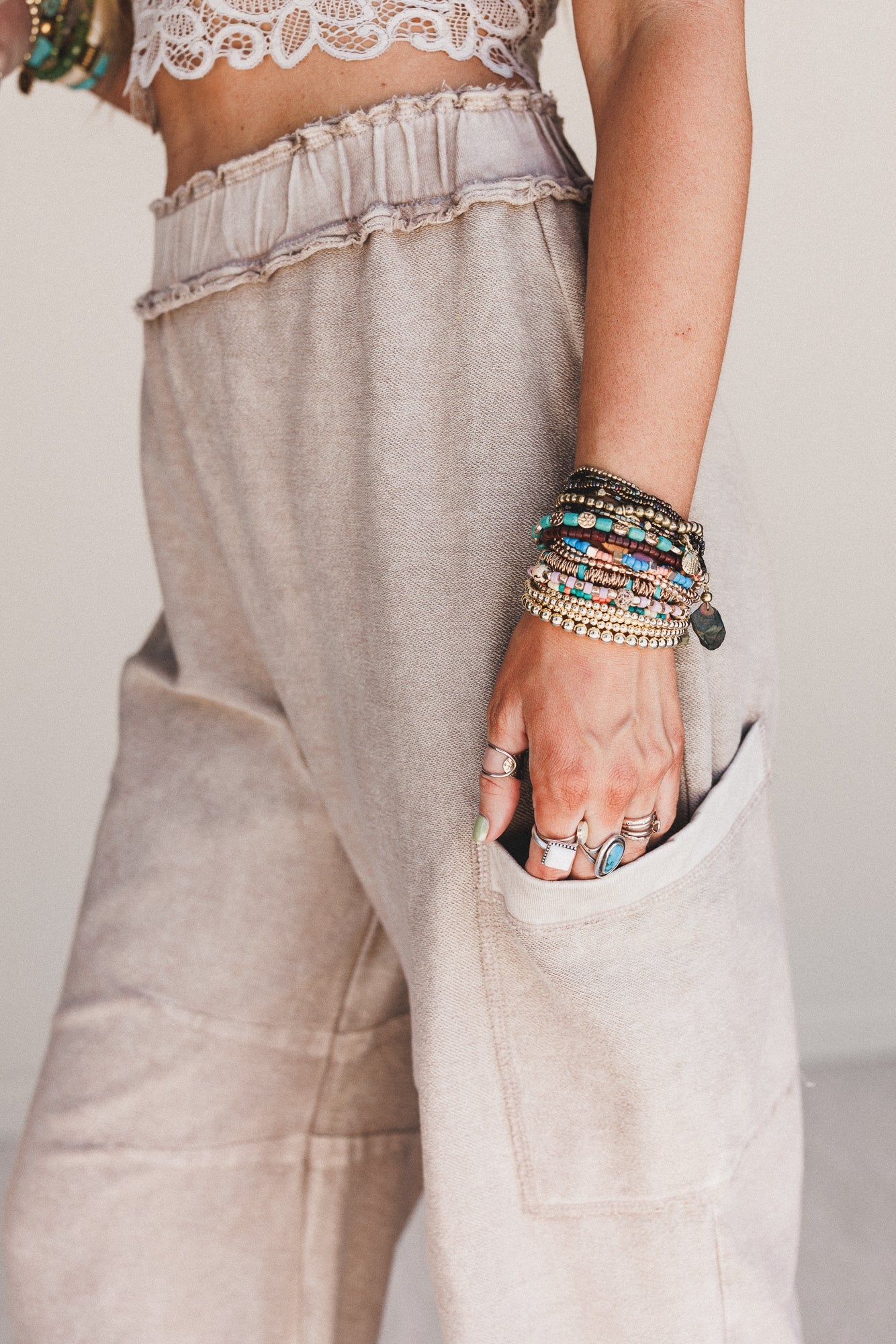 Nomad Flow Terry Knit Pants - Mocha