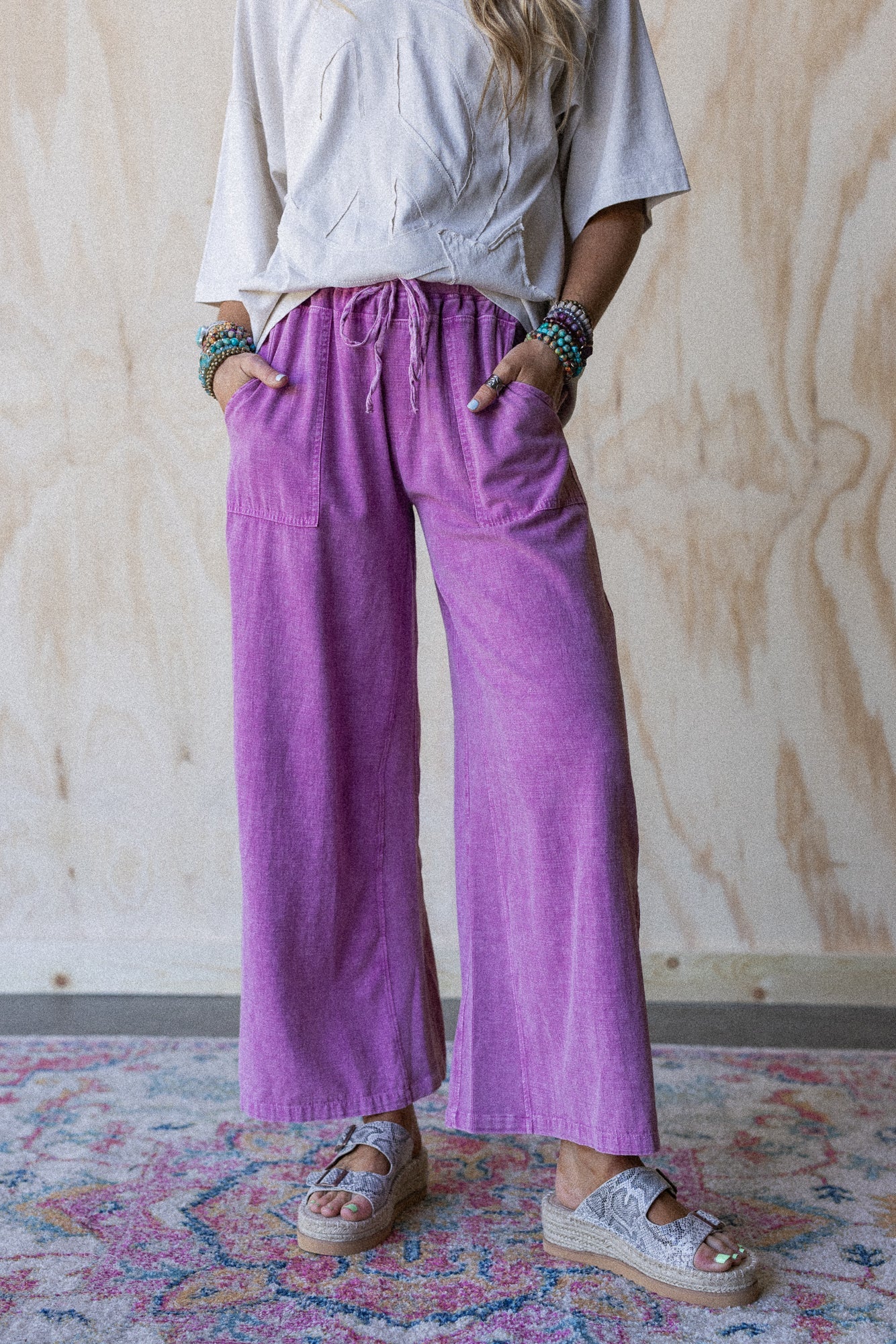 Dream Awake Wide Leg Pants - Pink