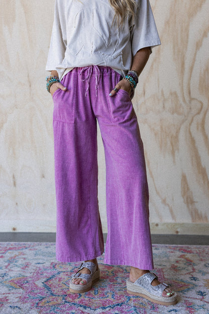 Dream Awake Wide Leg Pants - Pink