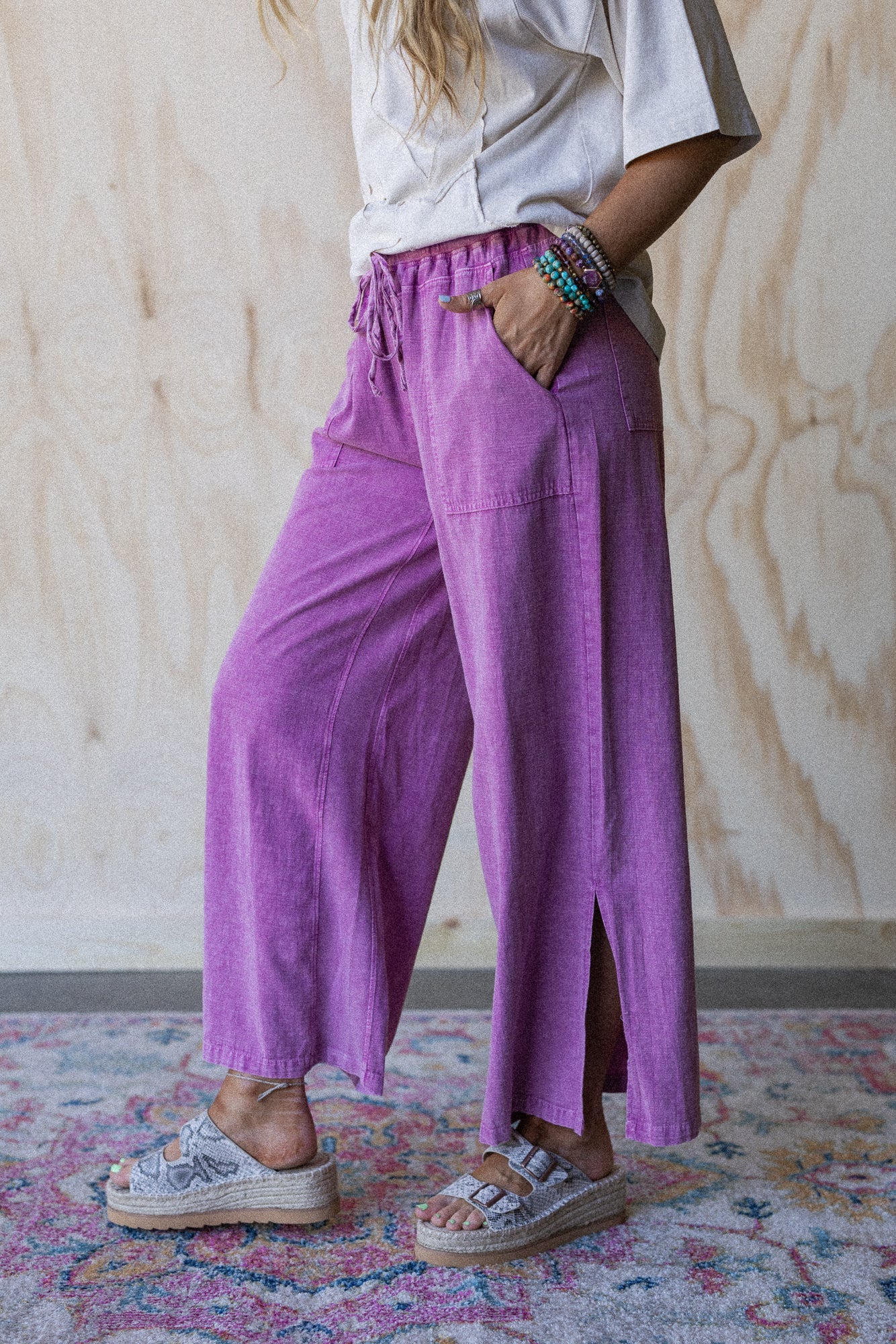 Dream Awake Wide Leg Pants - Pink