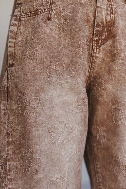 Blossom Trail Barrel Jeans - Almond