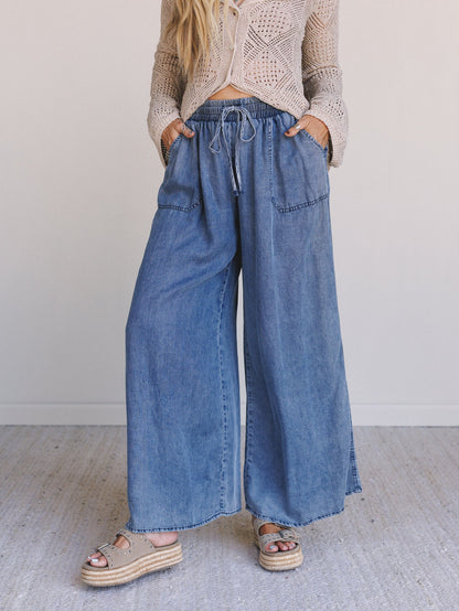 Desert Willow Wide Leg Pants - Denim