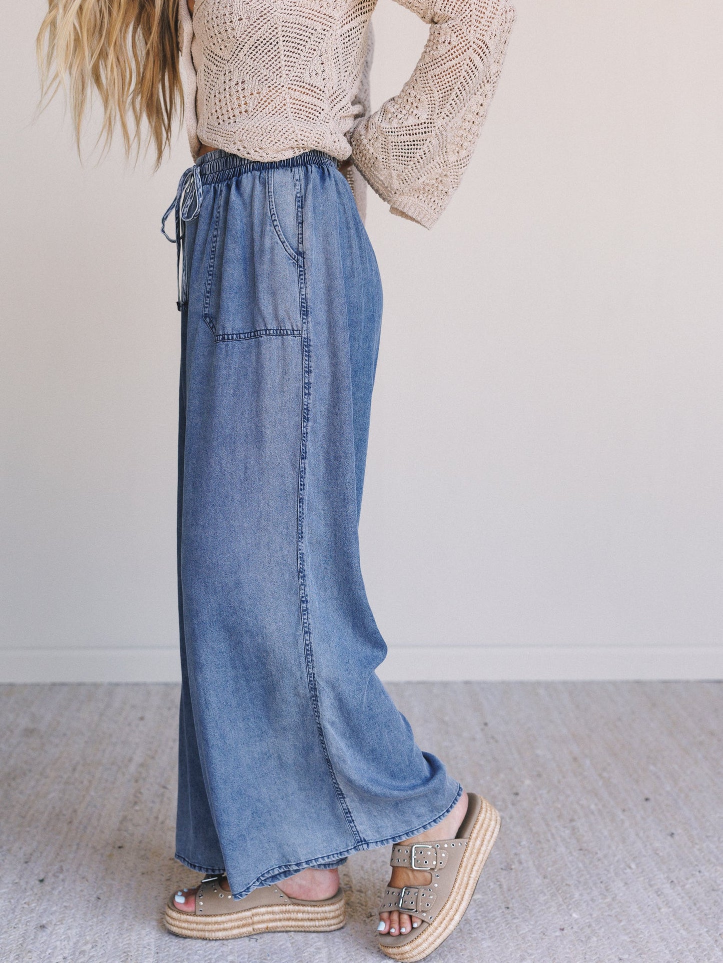 Desert Willow Wide Leg Pants - Denim