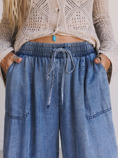 Desert Willow Wide Leg Pants - Denim