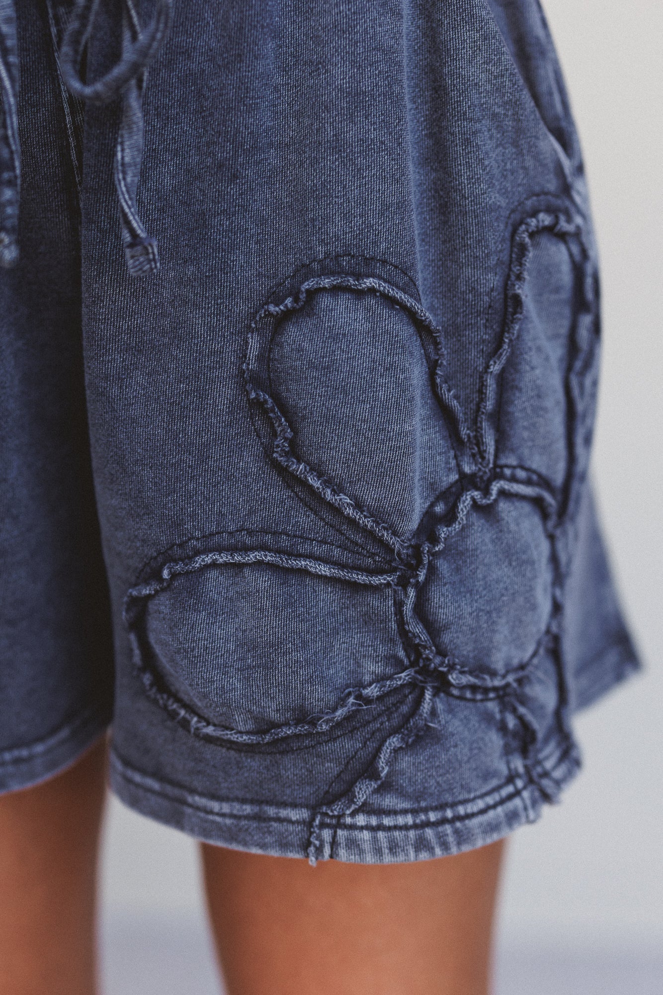 Daisy Days Patchwork Shorts - Ash