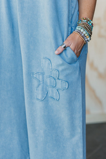 Everyday Magic Flower Patch Jumpsuit - Blue