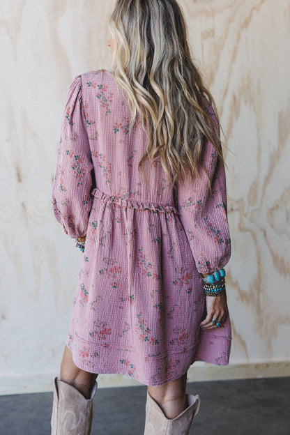 Infinite Dreamer Floral Babydoll Dress - Mauve