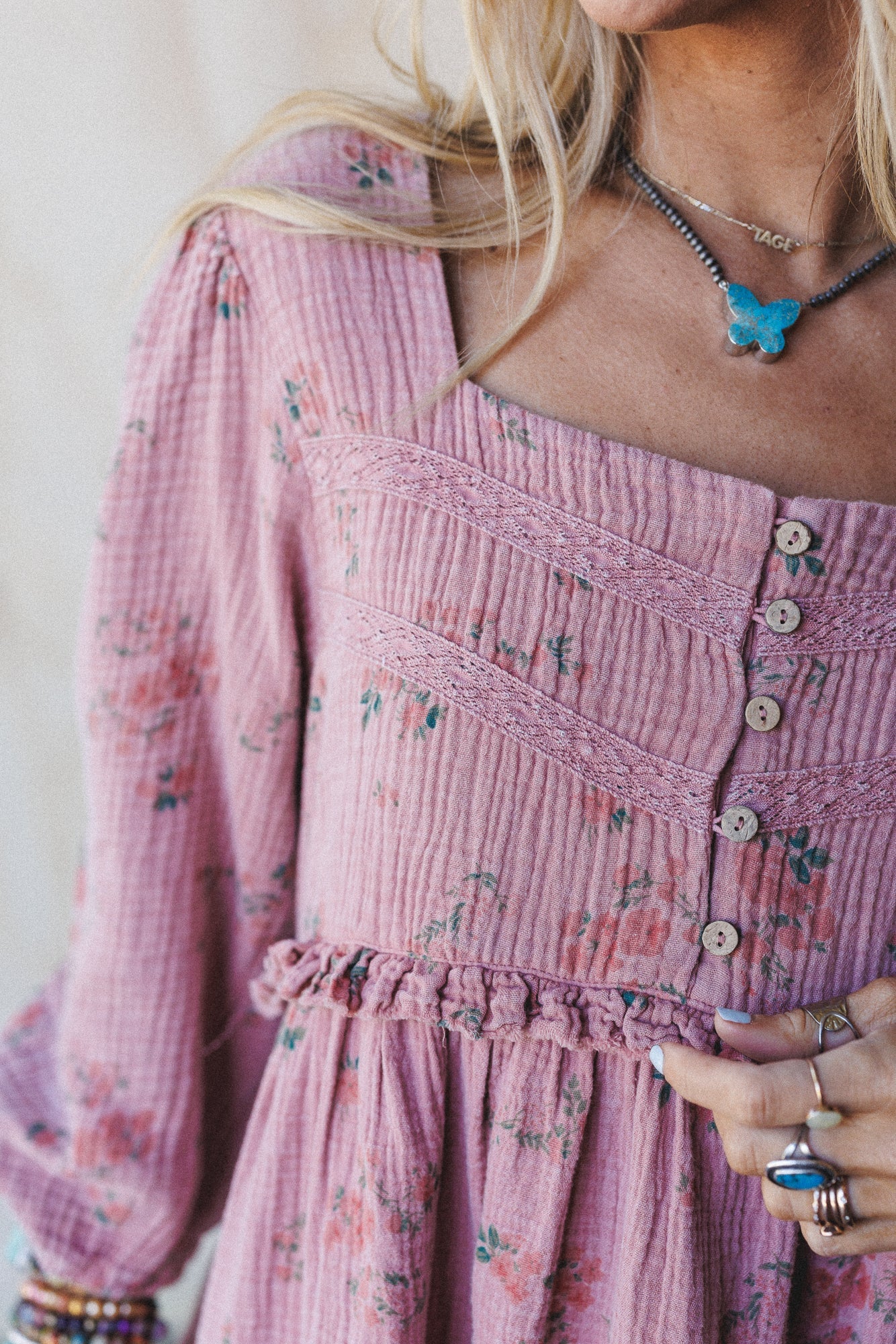 Infinite Dreamer Floral Babydoll Dress - Mauve