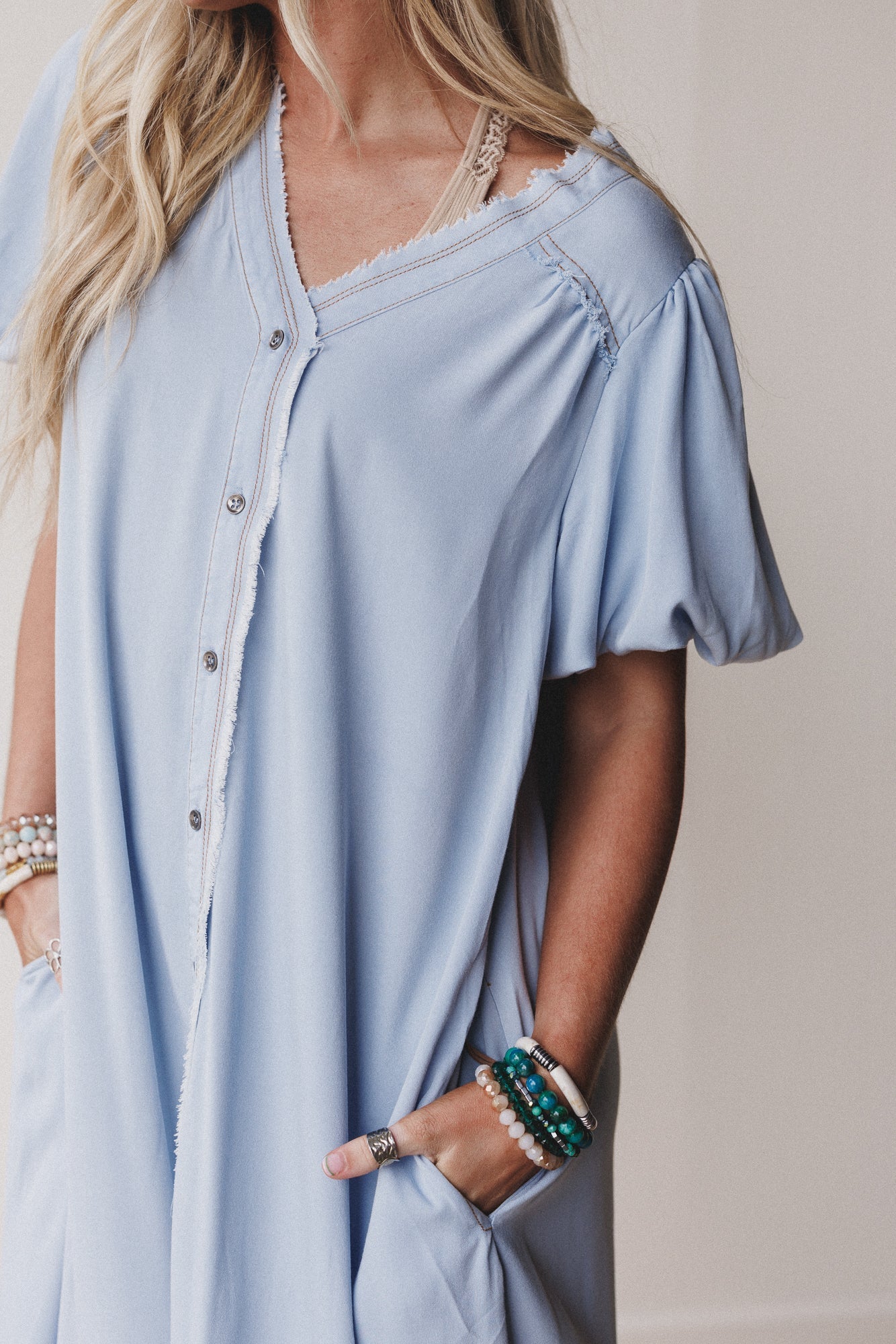 Sonora Sun Button Down Maxi Dress - Blue