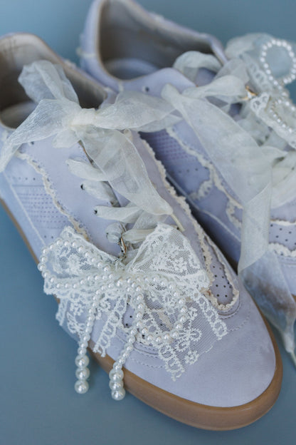 Make It Yours Bow Embroidered Sneakers - Purple