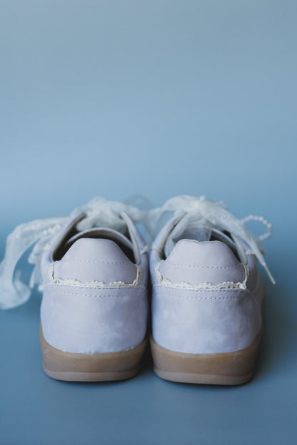 Make It Yours Bow Embroidered Sneakers - Purple