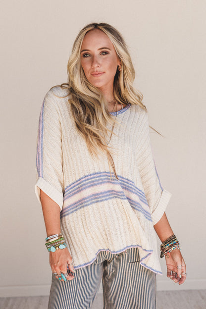 Usual Magic V Neck Top - Natural