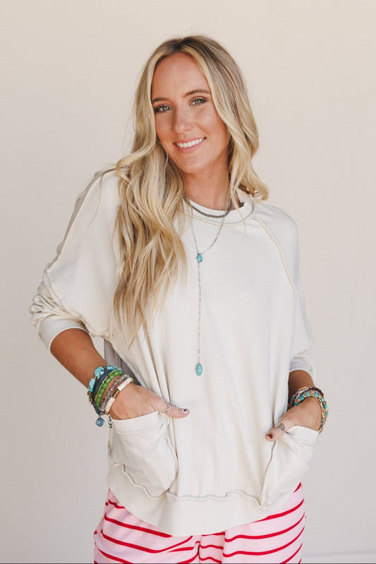 No Limits Pullover Top - Khaki