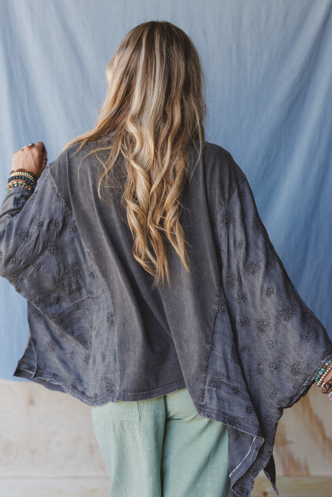 Peace Path Embroidered Top - Black