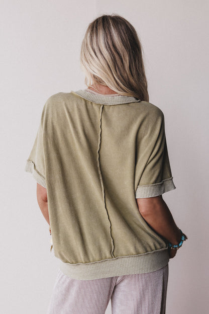 Citrus Skies Pullover Top - Olive