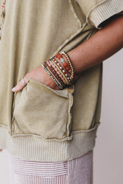 Citrus Skies Pullover Top - Olive