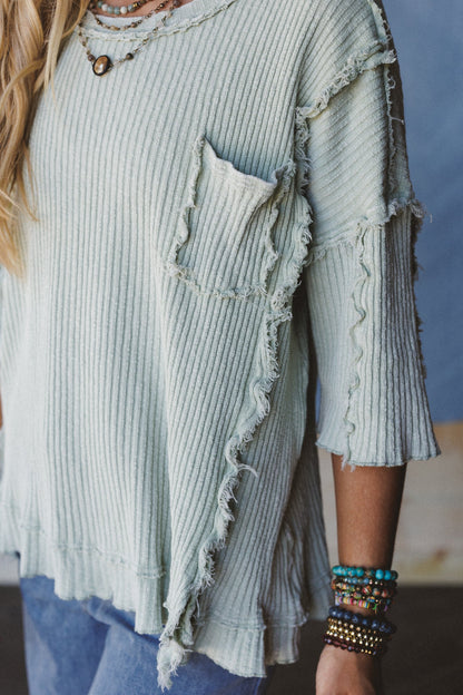 Jaqueline Textured Top - Sage