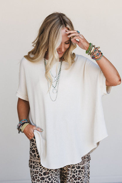 Next Stop Thermal Knit Top - Khaki