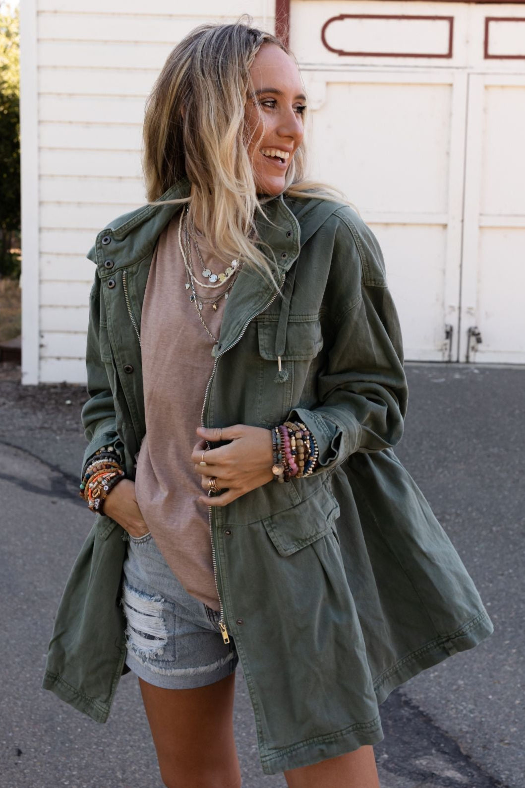 Layers On Layers Perfect Boho Parka - Olive