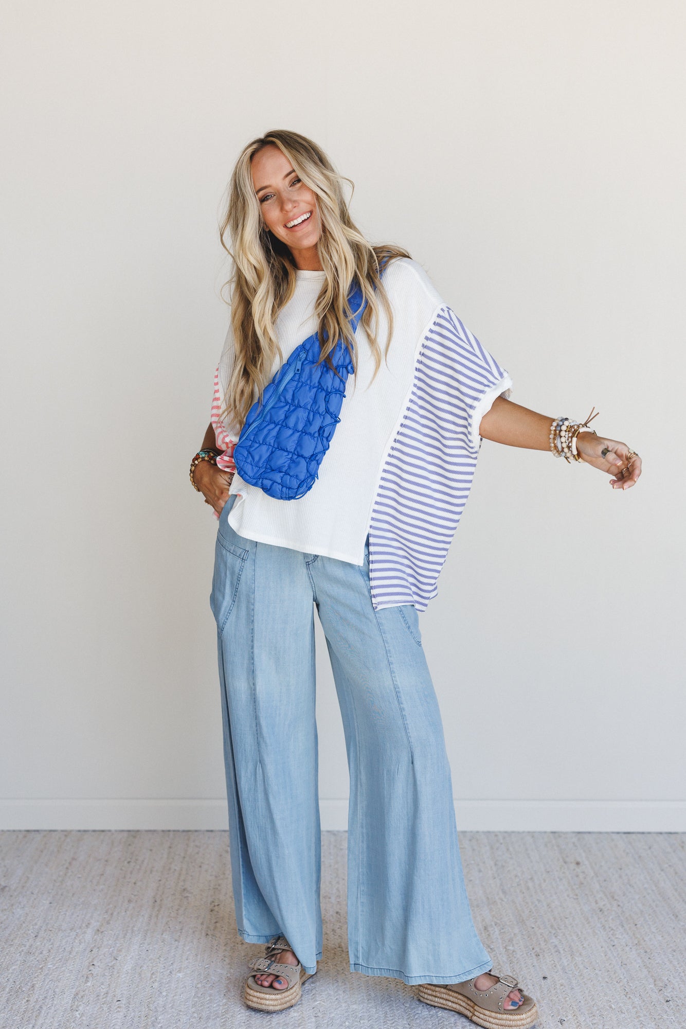 Cloud Dreamer Quilted Sling Bag - Blue