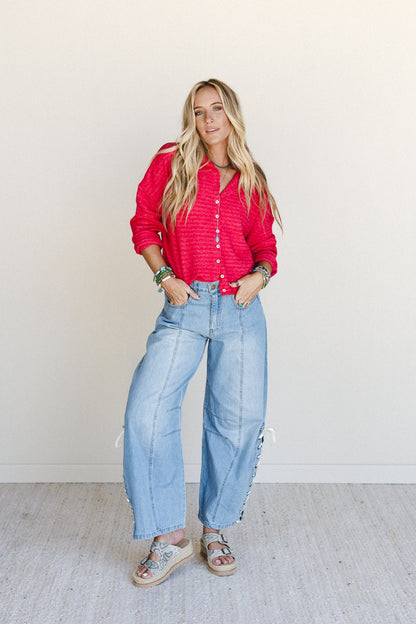 Starlace Wide Leg Jeans - Denim