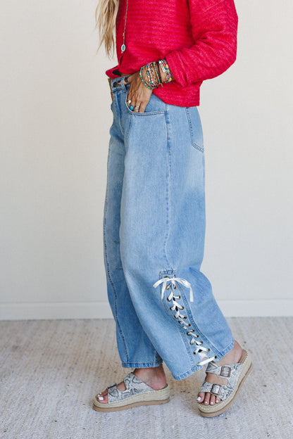 Starlace Wide Leg Jeans - Denim