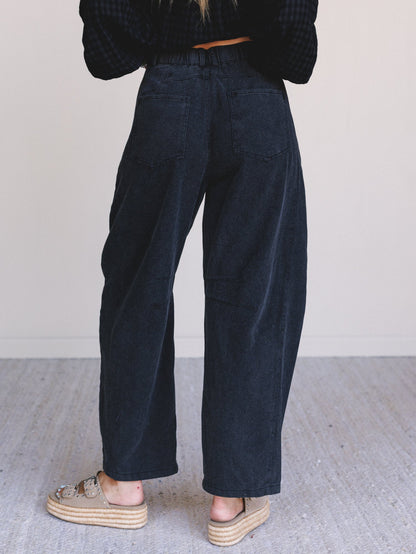 Steady Vibe Abstract Flower Pants - Black