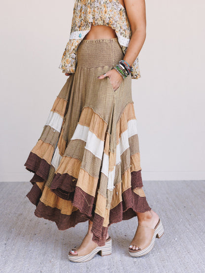 Bohemia Bloom Skirt - Brown