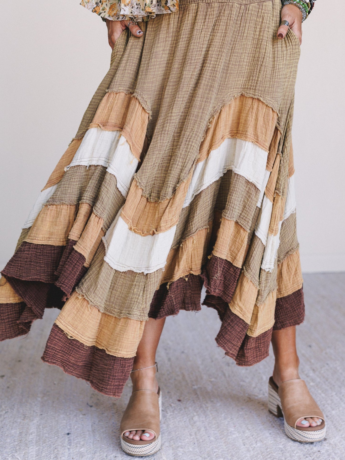 Bohemia Bloom Skirt - Brown