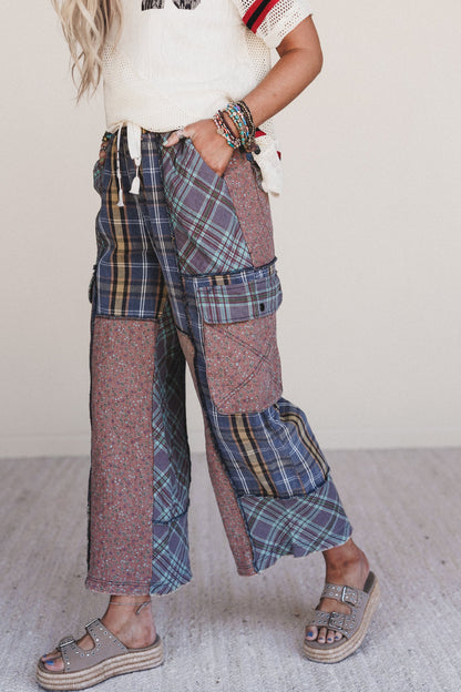 Split Decision Wide Leg Pants - Navy