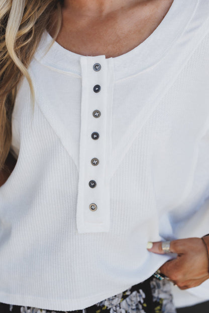 Lovelines Thermal Knit Top - Ivory