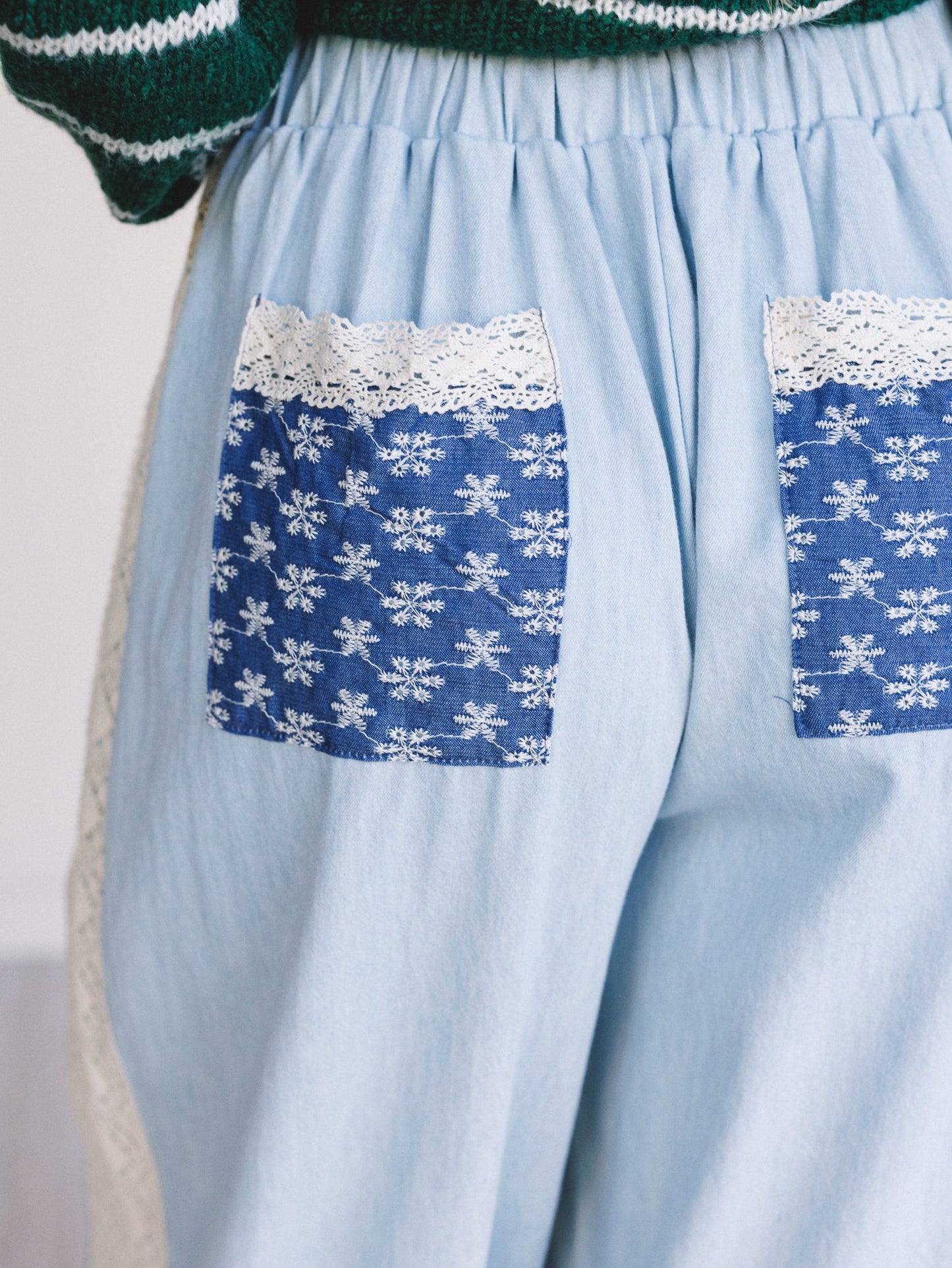 Soul Bloom Pleated Wide Leg Pants - Blue