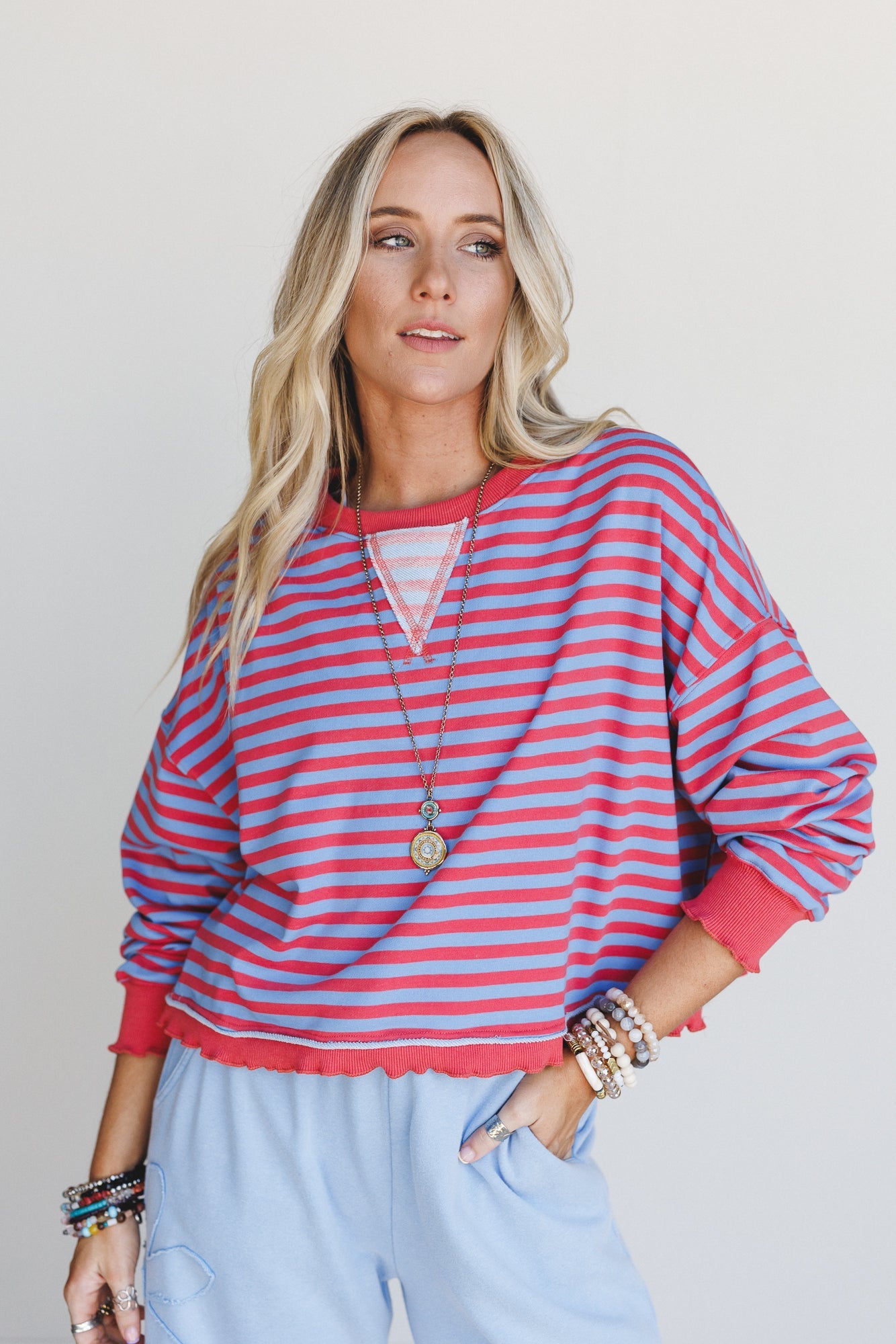Freestyle Striped Top - Blue Multi