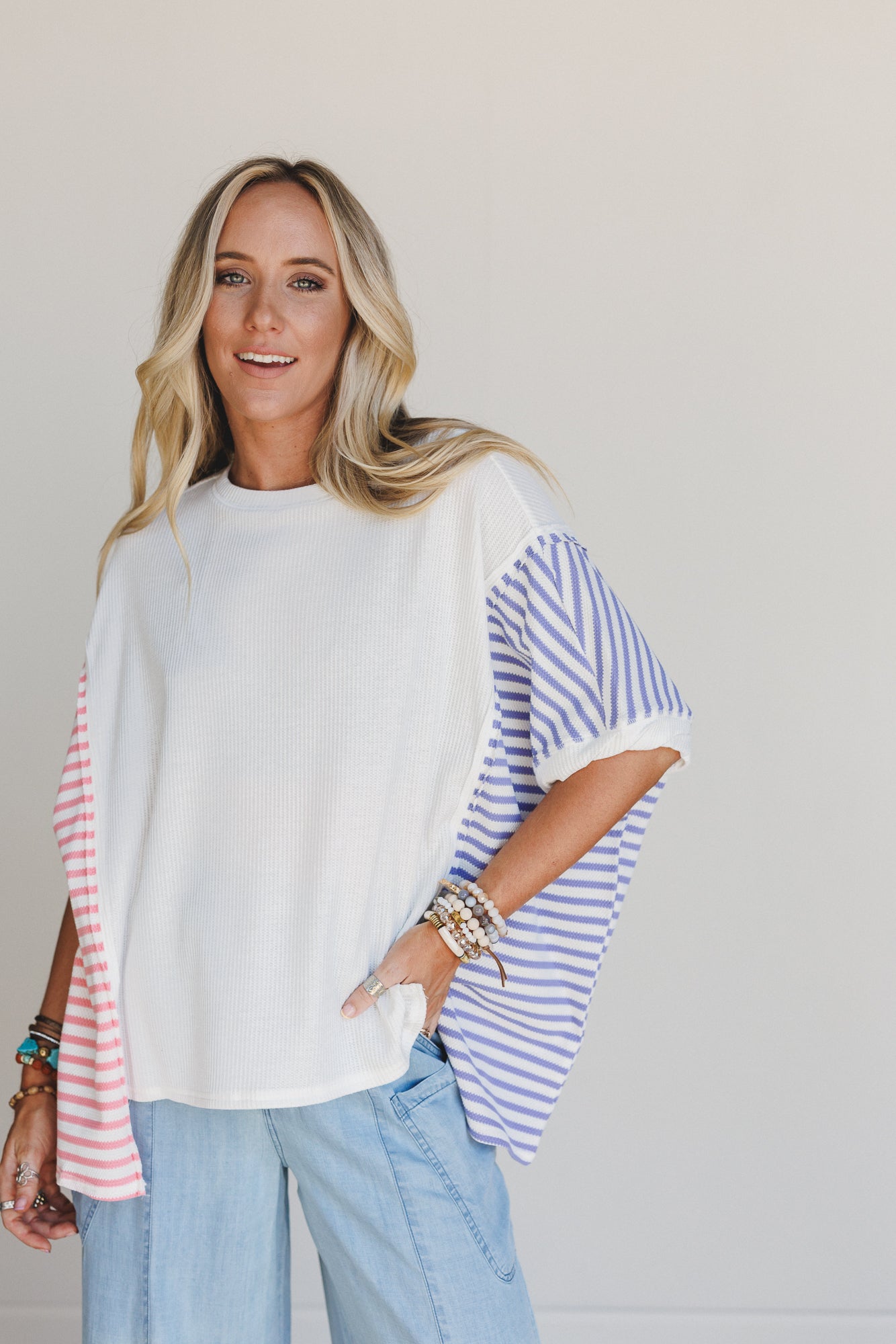 Sweet Stripes Top - Off White