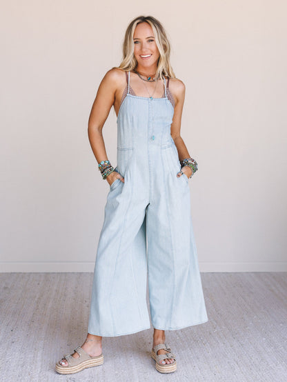 Pure Bliss Denim Jumpsuit - Light Denim