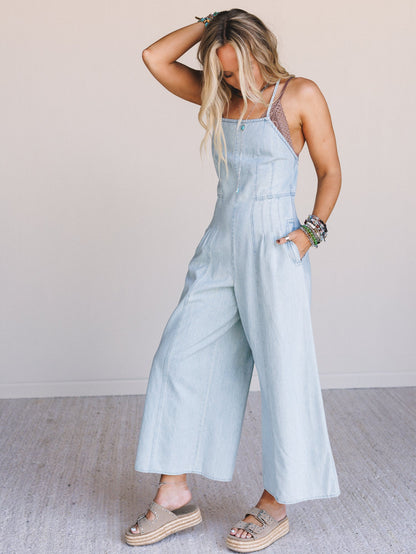 Pure Bliss Denim Jumpsuit - Light Denim