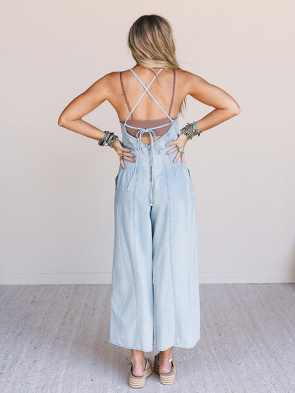 Pure Bliss Denim Jumpsuit - Light Denim