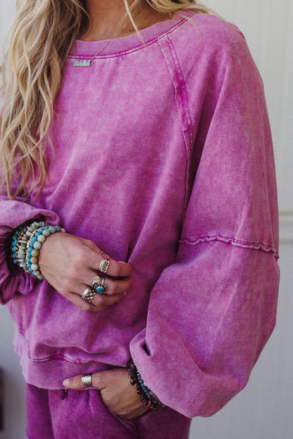 Hibiscus Haze Pullover - Orchid