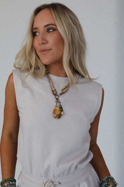 Mountain Meadow Necklace - Taupe Multi